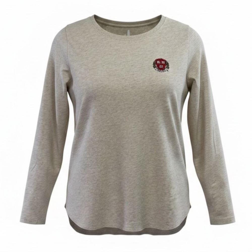 Johnnie-O Sz Large Harvard University L/S T-Shirt  Oatmeal Heather (K29)